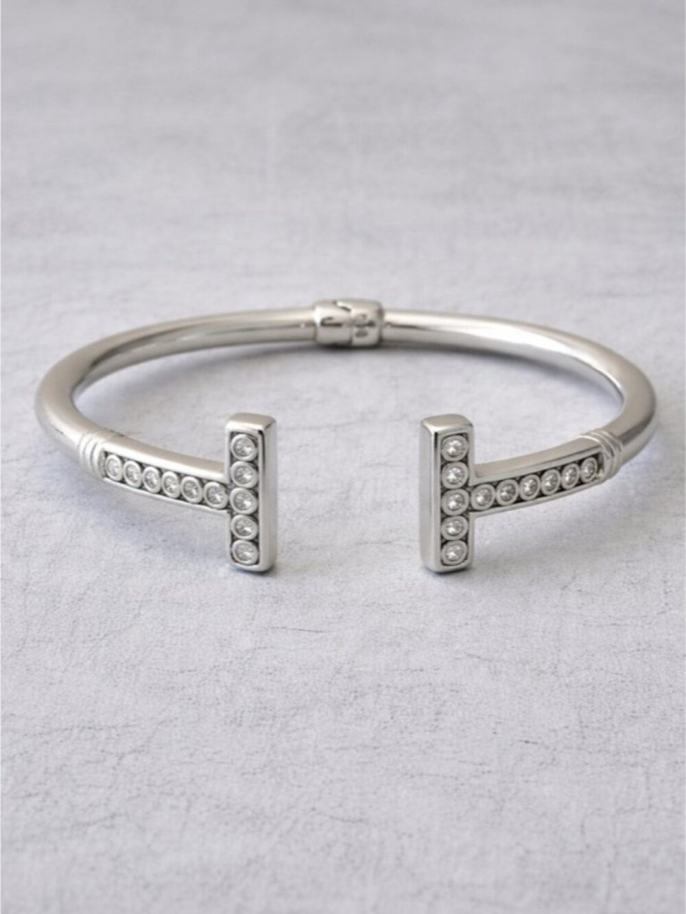 925 Sterling Silver Cuff Bracelet with Crystal Accent